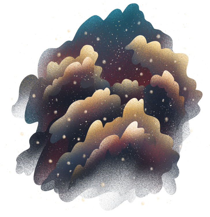 Painterly Textured Semi Realistic Cosmic Dust